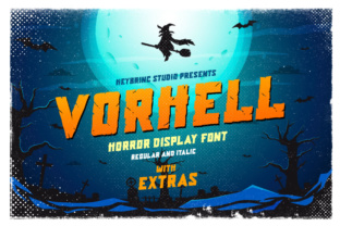 Vorhell: A Vintage Horror Display Font for Web Design